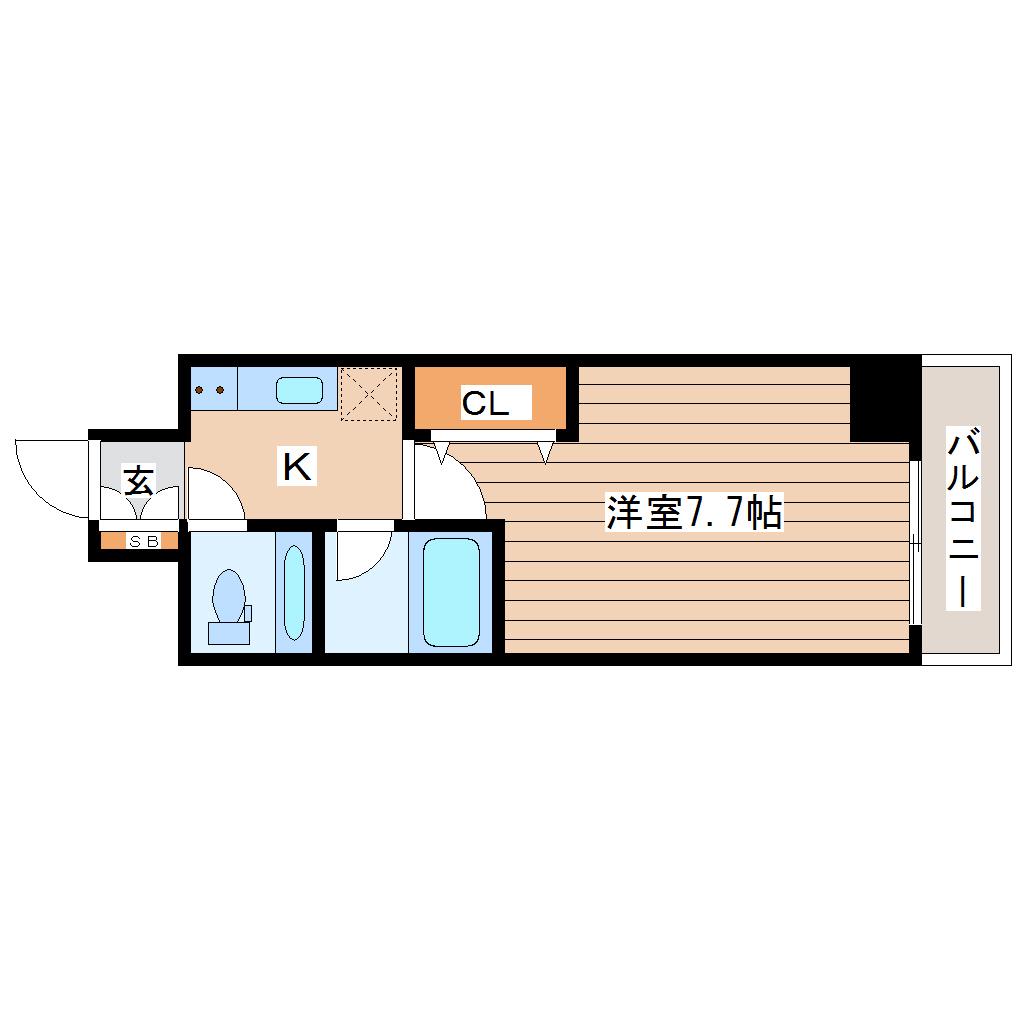 HF愛宕橋レジデンス(1K/3階)の間取り写真
