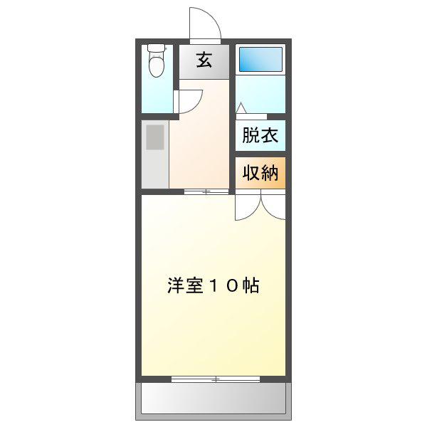 ハートI(1K/2階)の間取り写真