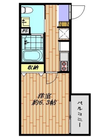 リヴテラス稲田堤(1K/2階)の間取り写真