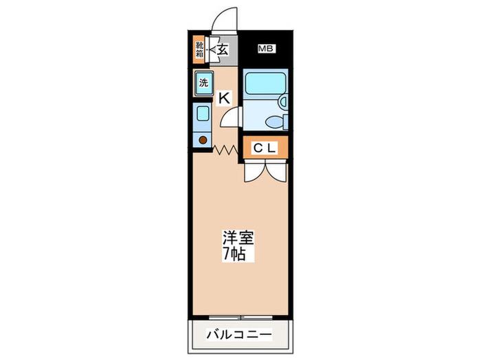 清和ハイツ(1K/2階)の間取り写真
