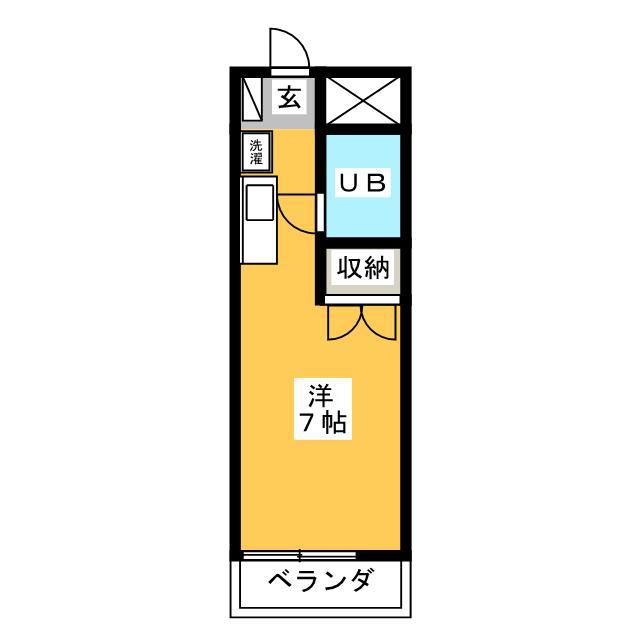 シャンヴェールKASONO(ワンルーム/3階)の間取り写真