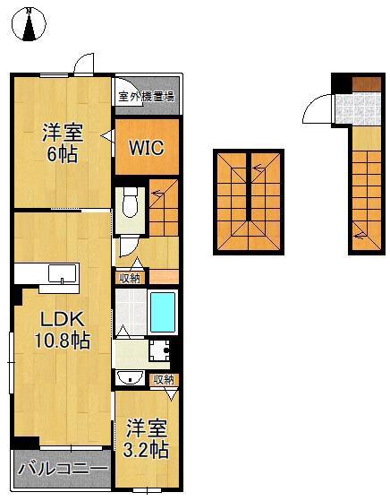 サンパティークIV(2LDK/3階)の間取り写真