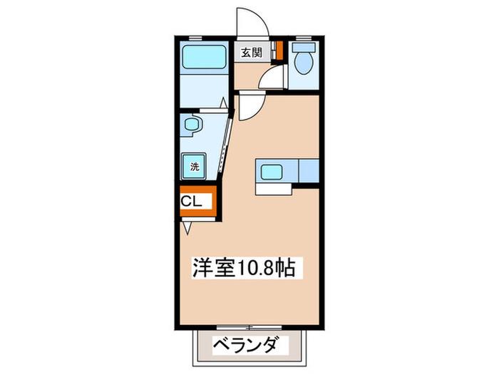 レジデンスヒロ(ワンルーム/3階)の間取り写真