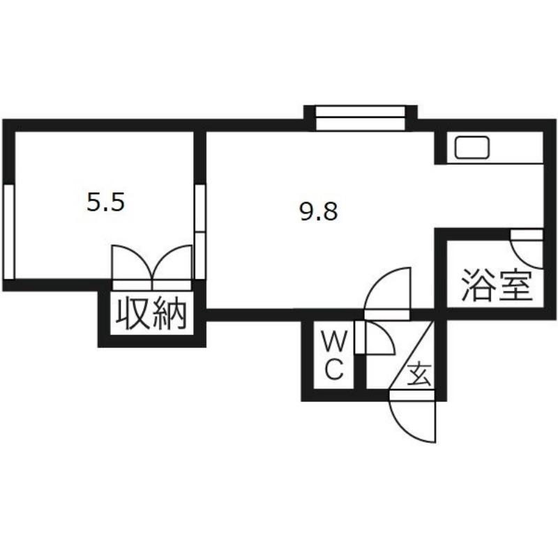 エステート手稲本町(1LDK/3階)の間取り写真