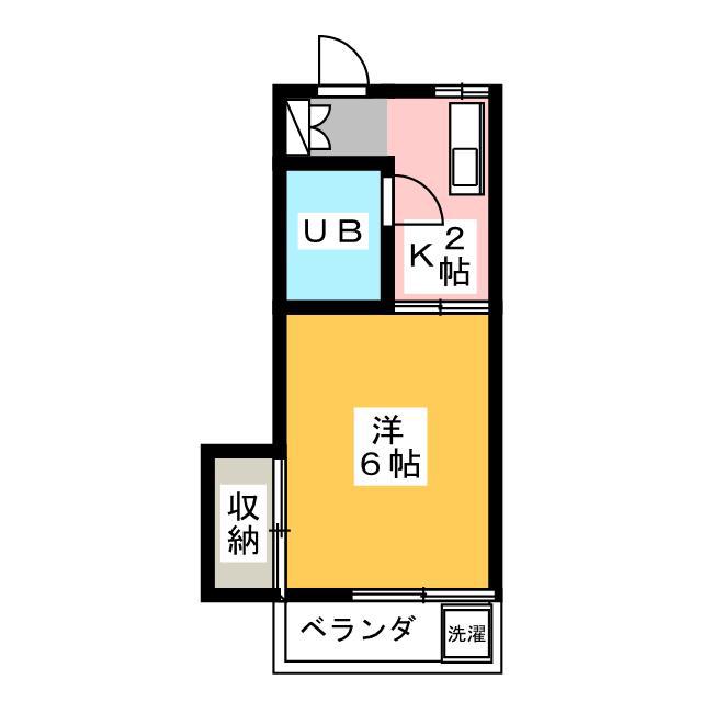 富士見ハイツ(1K/2階)の間取り写真