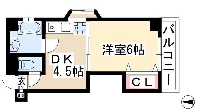 シャンボール長久手(1DK/2階)の間取り写真