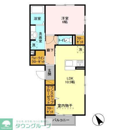 イルミネイト(1LDK/2階)の間取り写真