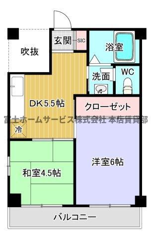 リアライズ長居(2LDK/2階)の間取り写真