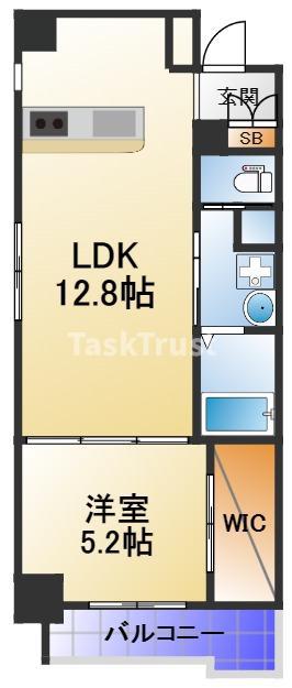 サニーハウス天満橋(1LDK/4階)の間取り写真