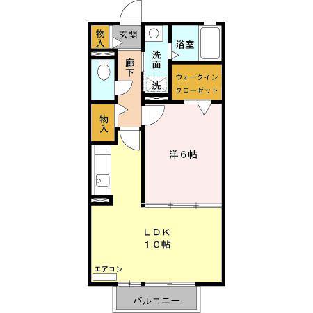 サンスクエア(1LDK/2階)の間取り写真