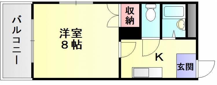 ピアレス下大利(1K/3階)の間取り写真