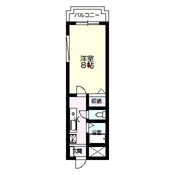サンローゼ松山(1K/1階)の間取り写真