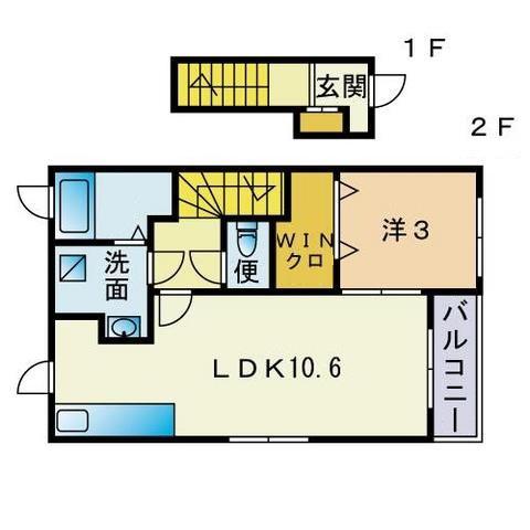 地下鉄空港線 室見駅 徒歩22分 2階建 築15年(1LDK/2階)の間取り写真