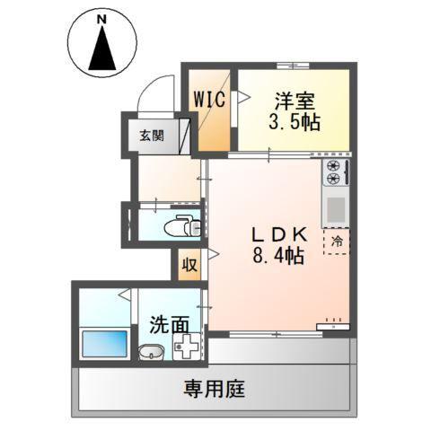 RIKGRANDE(1LDK/1階)の間取り写真