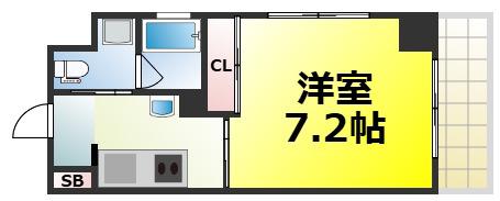 WISTERIA GARDEN(1K/6階)の間取り写真