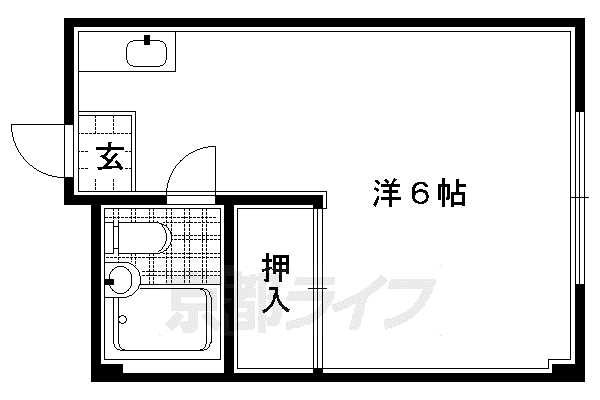 岩下ビルド上賀茂(1K/3階)の間取り写真