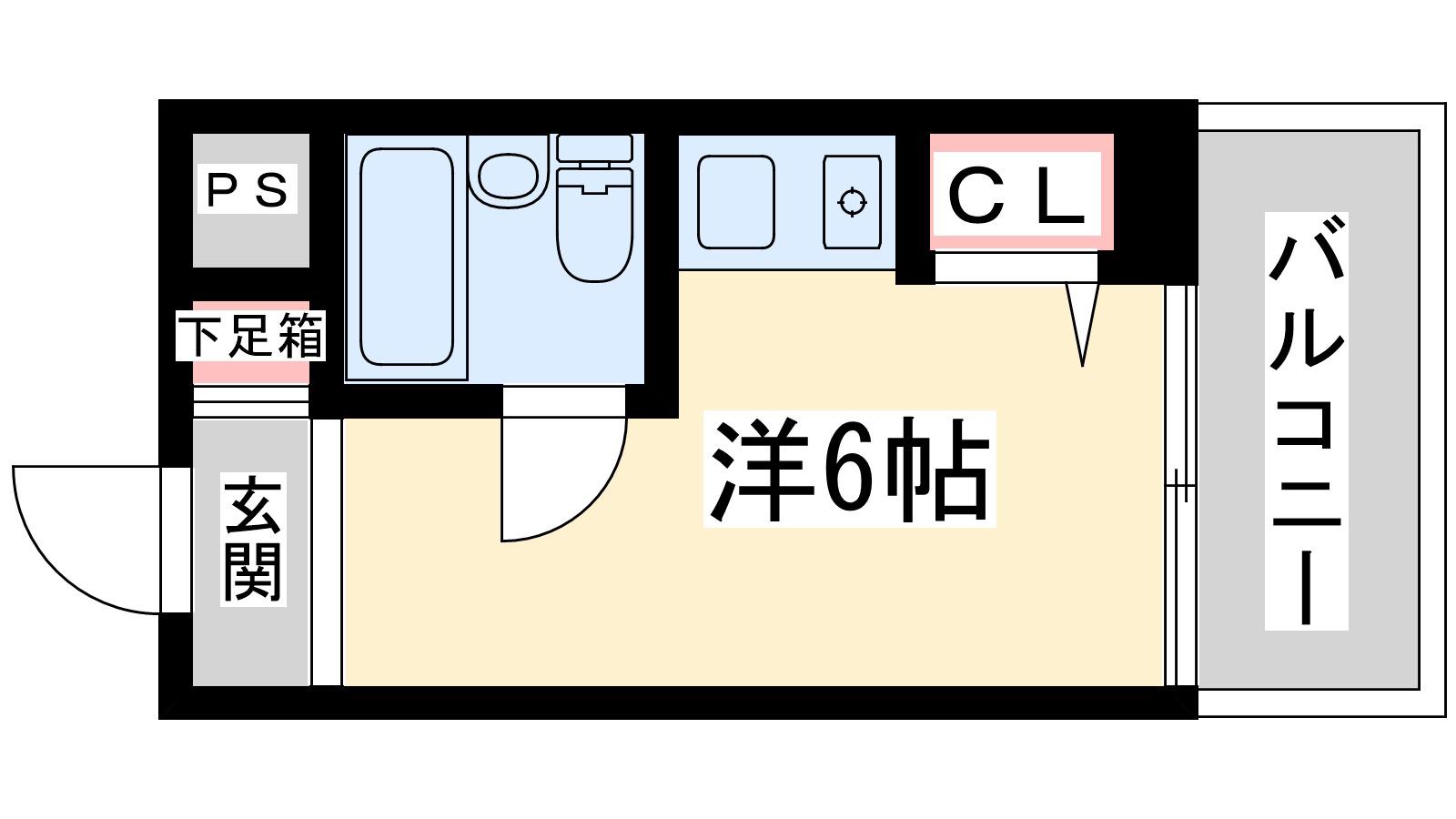 十信前ミールズ(ワンルーム/5階)の間取り写真