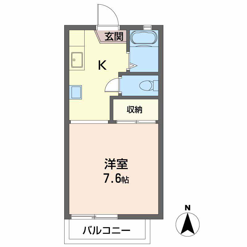コーポKIII(1K/2階)の間取り写真