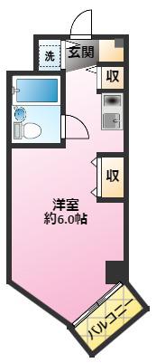コスモハイム元住吉(ワンルーム/4階)の間取り写真