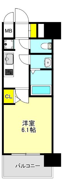 プレサンス東小橋エレディータ(1K/2階)の間取り写真