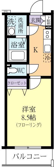 MINERVA(1K/5階)の間取り写真