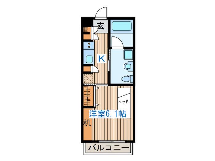 グレイス貝ヶ森(1K/2階)の間取り写真
