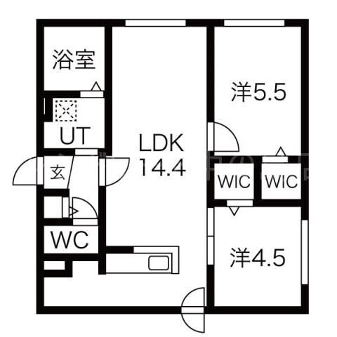 PATIO豊平公園(2LDK/4階)の間取り写真
