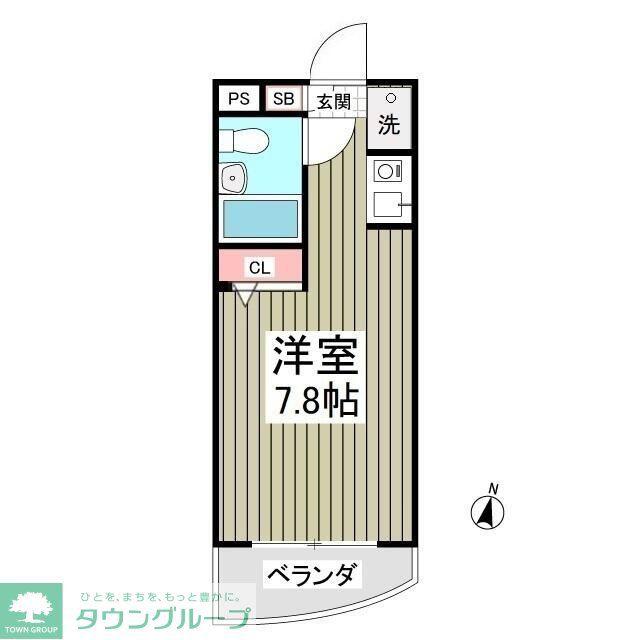 ポルシェ的場(ワンルーム/3階)の間取り写真