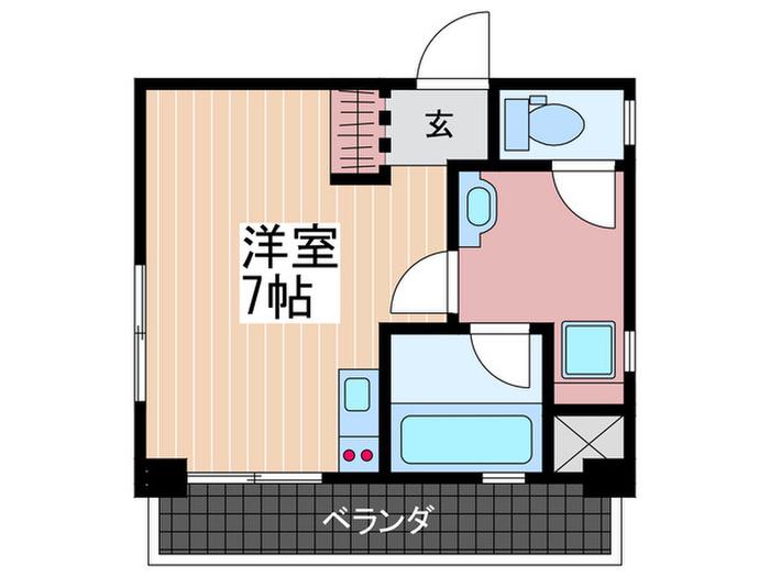 HANAMICHI.BLDG(ワンルーム/2階)の間取り写真