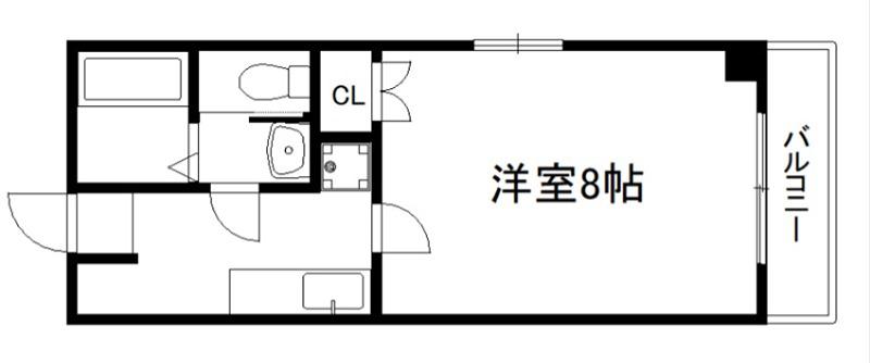 パークレジデンス 下鴨(1K/3階)の間取り写真