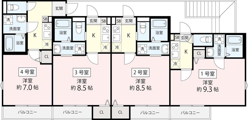 NEXUSI(1K/1階)の間取り写真