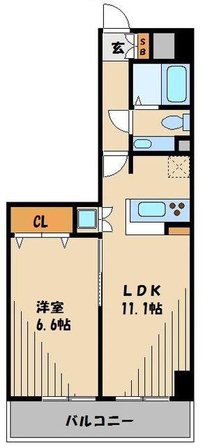 ベース・ブリッジ(1LDK/5階)の間取り写真