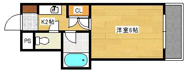 エステート古江新町(1K/3階)の間取り写真