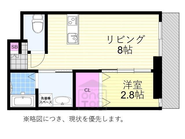 リアコート関大前Ⅱ(1LDK/2階)の間取り写真