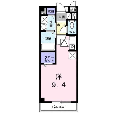 アビタシオンセレノ(ワンルーム/1階)の間取り写真