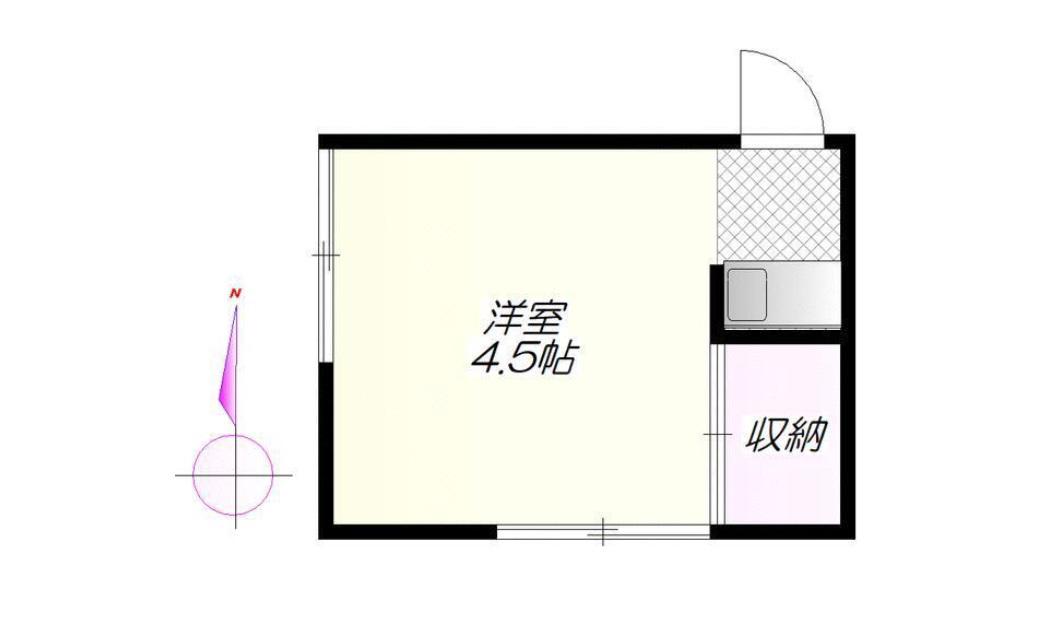 樟川荘(ワンルーム/2階)の間取り写真