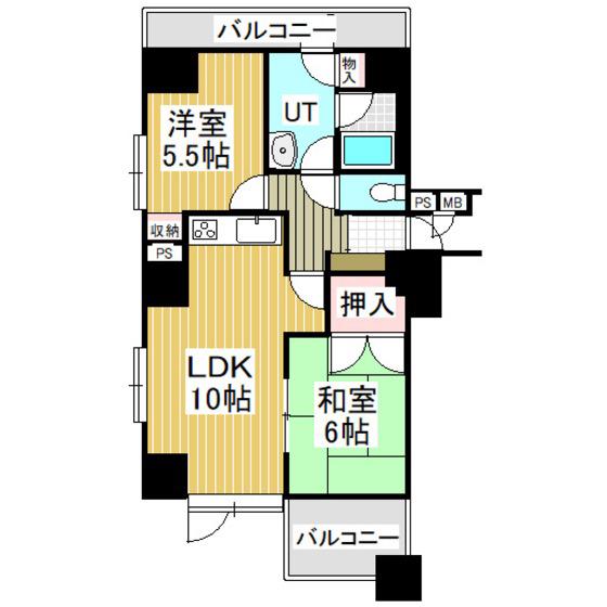 ライオンズマンション苫小牧錦町(2LDK/4階)の間取り写真