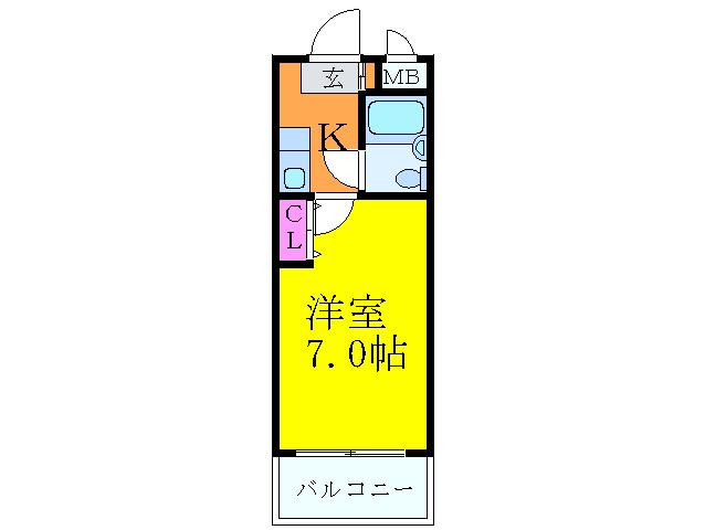 サンライズホーシン(1K/1階)の間取り写真