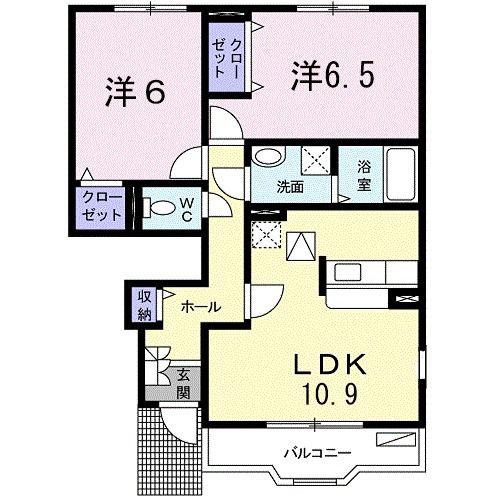 エレーノ戸塚(2LDK/1階)の間取り写真