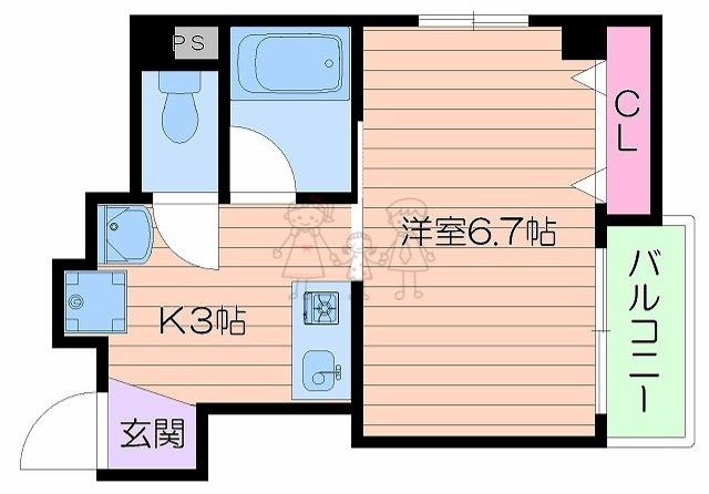 KANAI DENTAL BLD(1K/2階)の間取り写真