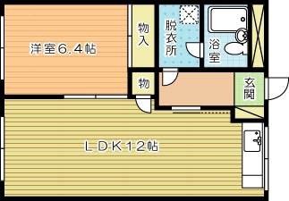 レディースマンションなでしこ(1LDK/3階)の間取り写真