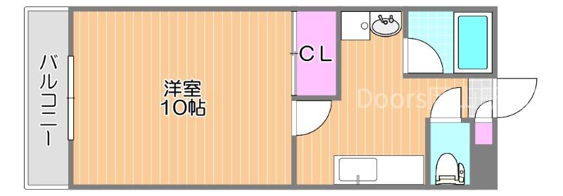 ケイズシティ豊成(1K/3階)の間取り写真