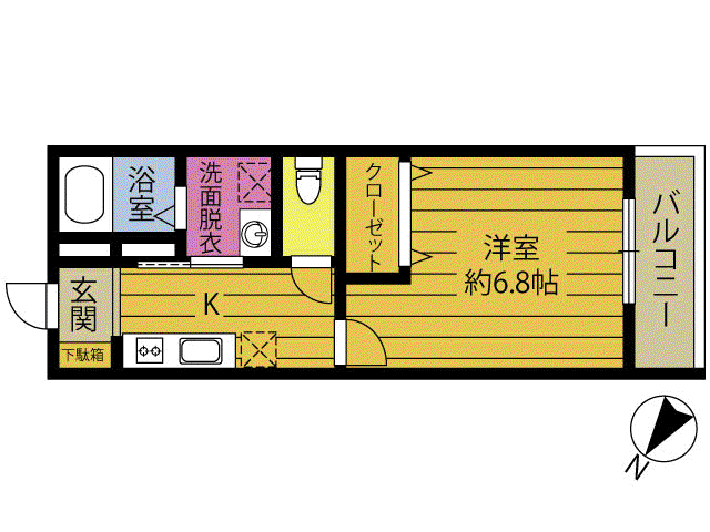RUTILE(1K/1階)の間取り写真