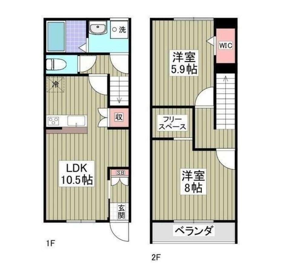 MAISONETTEPARK 大道(2LDK/1階)の間取り写真