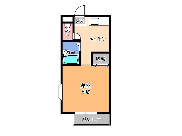 リモージュK(1K/2階)の間取り写真