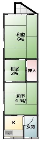 寿荘(3K/2階)の間取り写真
