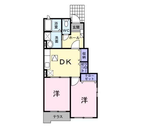 ガーデンハウスバーミィ(2DK/1階)の間取り写真