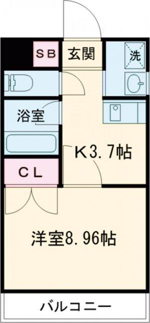 ソレイユ高野(1K/3階)の間取り写真