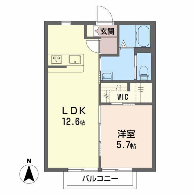 グリーンステージ高田山(1LDK/2階)の間取り写真