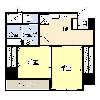 タイムズI(2DK/3階)の間取り写真